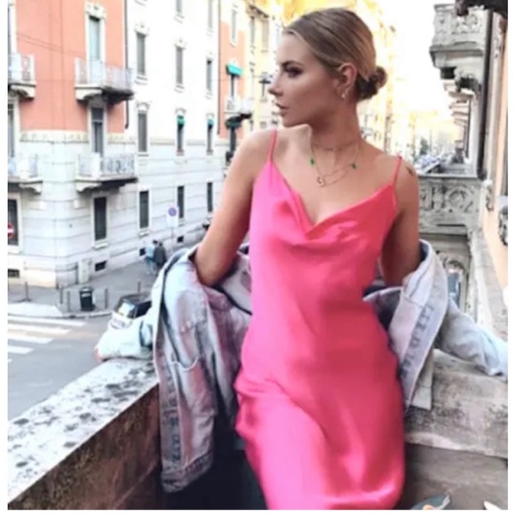 Express Dresses & Skirts - satin cowl neck midi slip dress